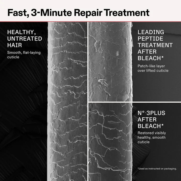 Olaplex No.3 Plus bond repair pre-shampoo treatment for damaged hair, 250ml bottle, in a clear container with a white cap