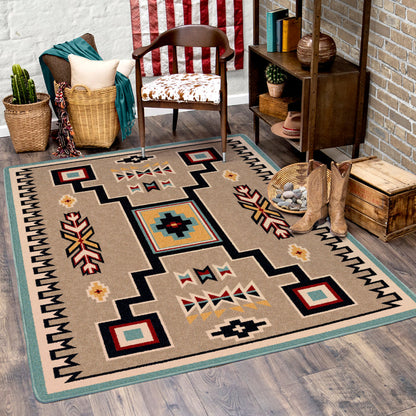 Image of an area rug, Old Crow - Suede Turquoise