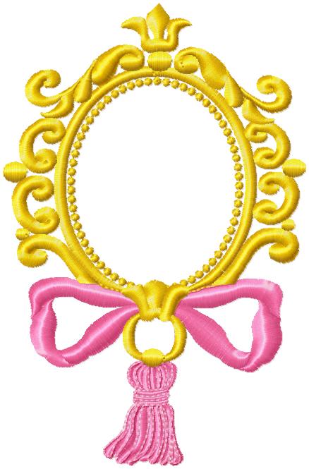 OVAL FRAME WITH TASSEL AND BOW