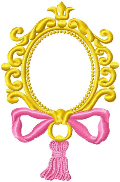 OVAL FRAME WITH TASSEL AND BOW