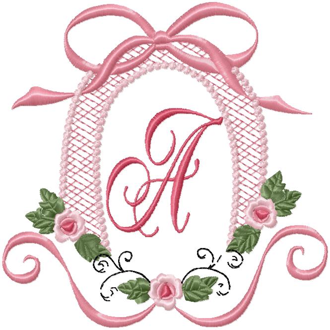 OVAL LATTICE FLORAL FRAME