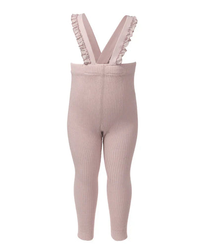 overall ribbed with ruffled suspender long - 214-bone
