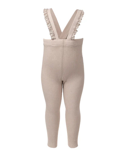 overall ribbed with ruffled suspender long - 214-bone