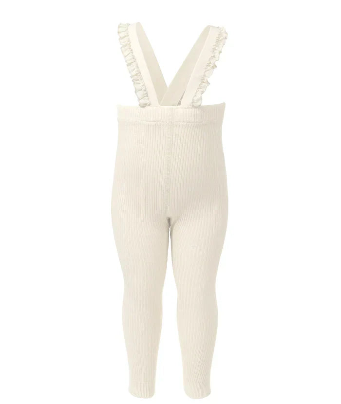 overall ribbed with ruffled suspender long - 214-bone