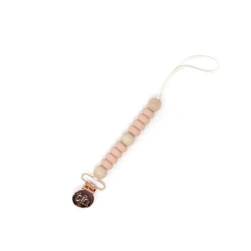 pacifier clip le petite crew and toy clip with bpa free silicone - dusty rose-04