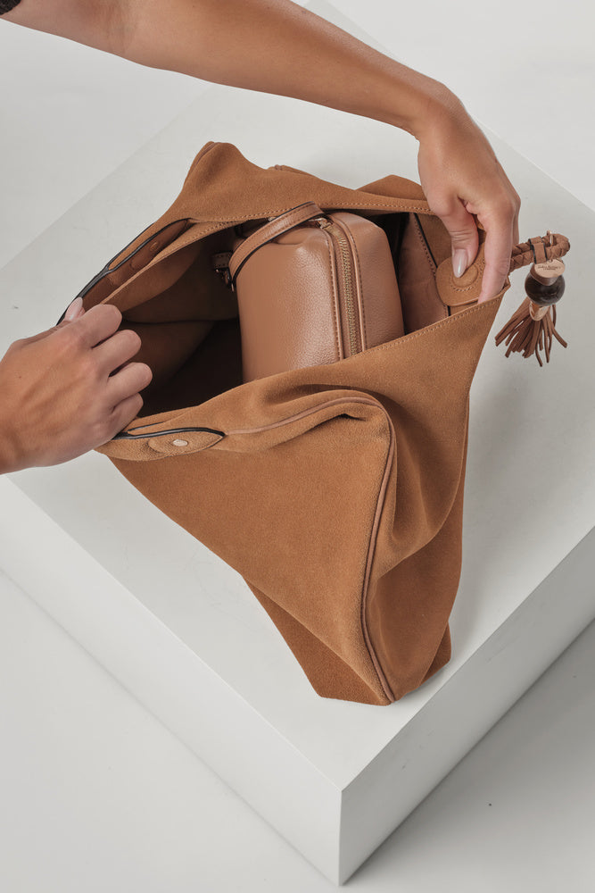 Pandora Tan Suede Hobo