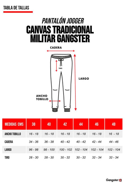 Pantalon Jogger Canvas Tradicional Militar Gangster - Gangster
