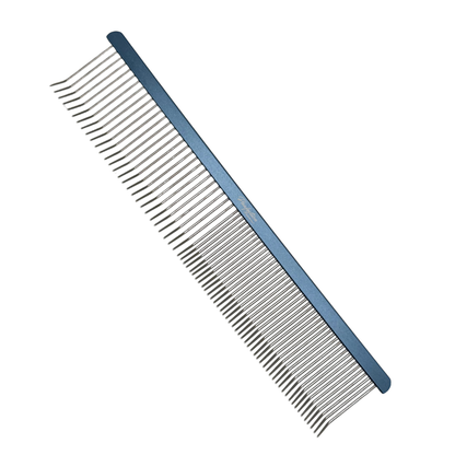 Pawfection Professional Med/Fine Cobalt Blue Denim Bent Comb 7.5"