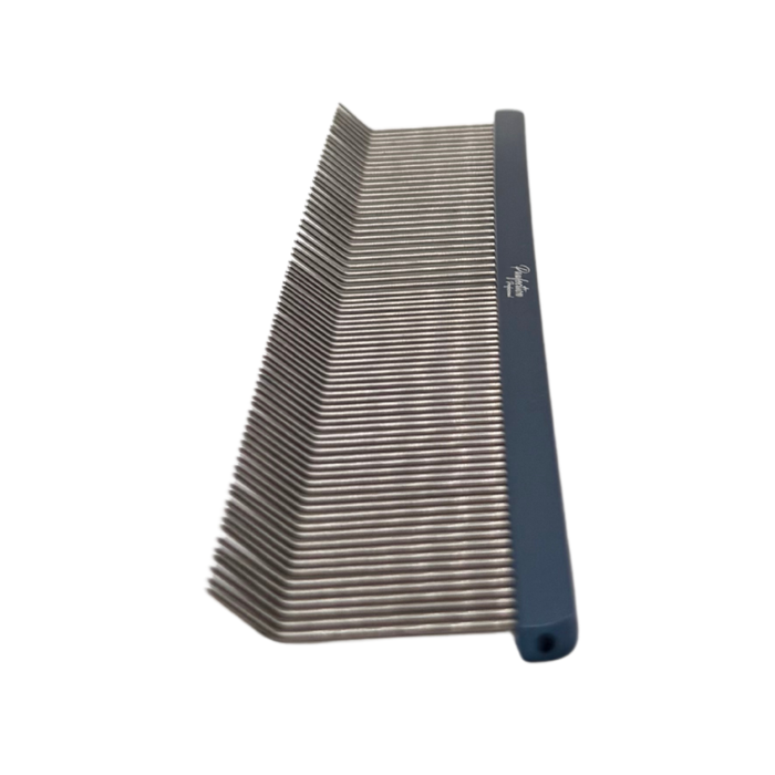 Pawfection Professional Med/Fine Cobalt Blue Denim Bent Comb 7.5"