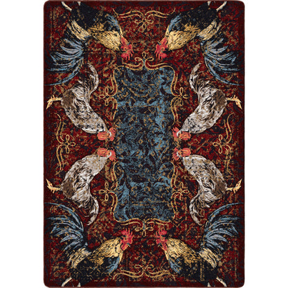 Image of an area rug, Pecking Order - Bordeaux