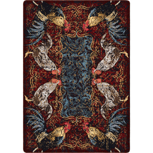 Image of an area rug, Pecking Order - Bordeaux