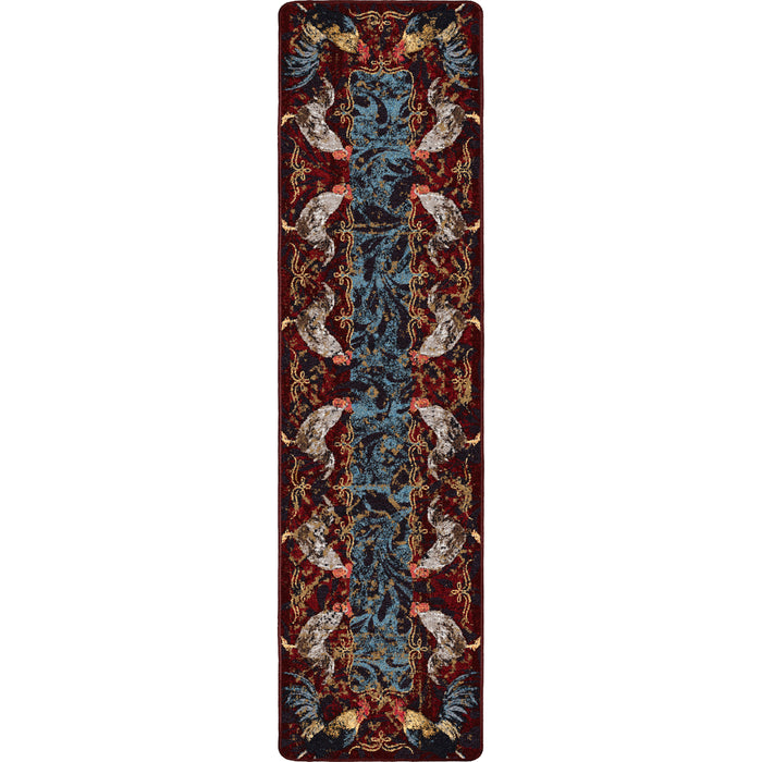 Image of an area rug, Pecking Order - Bordeaux