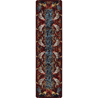 Image of an area rug, Pecking Order - Bordeaux