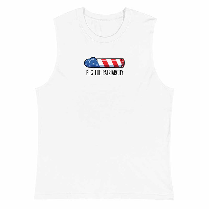 Peg the Patriarchy Sleeveless T-shirt white