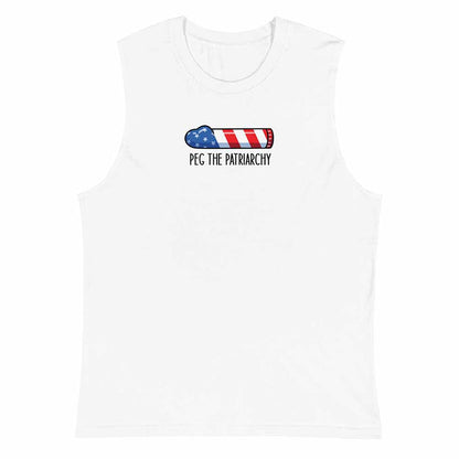 Peg the Patriarchy Sleeveless T-shirt white