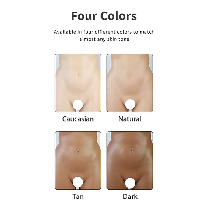 Seamless silicone female bodysuit with padded girdle and C cup, featuring back entry, by Zero Touch and Petit brand from Inthemask by Moli.