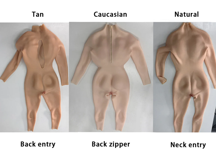 Seamless silicone female bodysuit with padded girdle D cup by Inthemask by Moli’s, back entry style, designed for a natural fit.