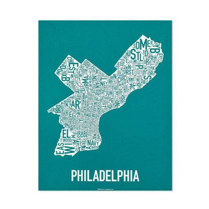 11" x 14" / Teal & White Print
