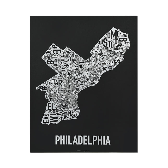 11" x 14" / Black w/ White Ink Print
