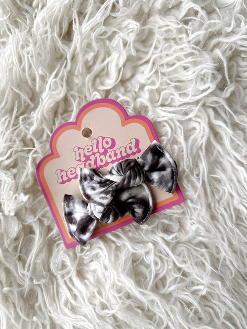 Pigtail Clip Set - Black Tie Dye