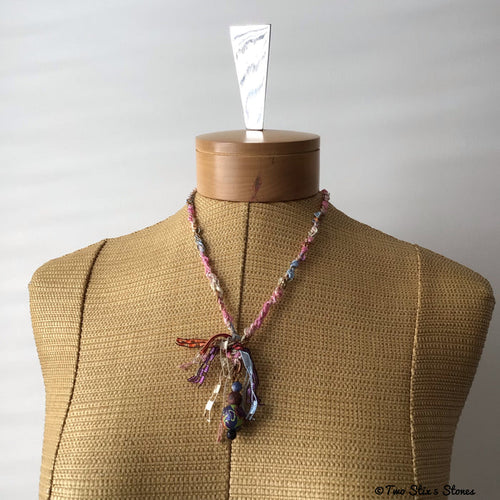 Pink Fiber Necklace