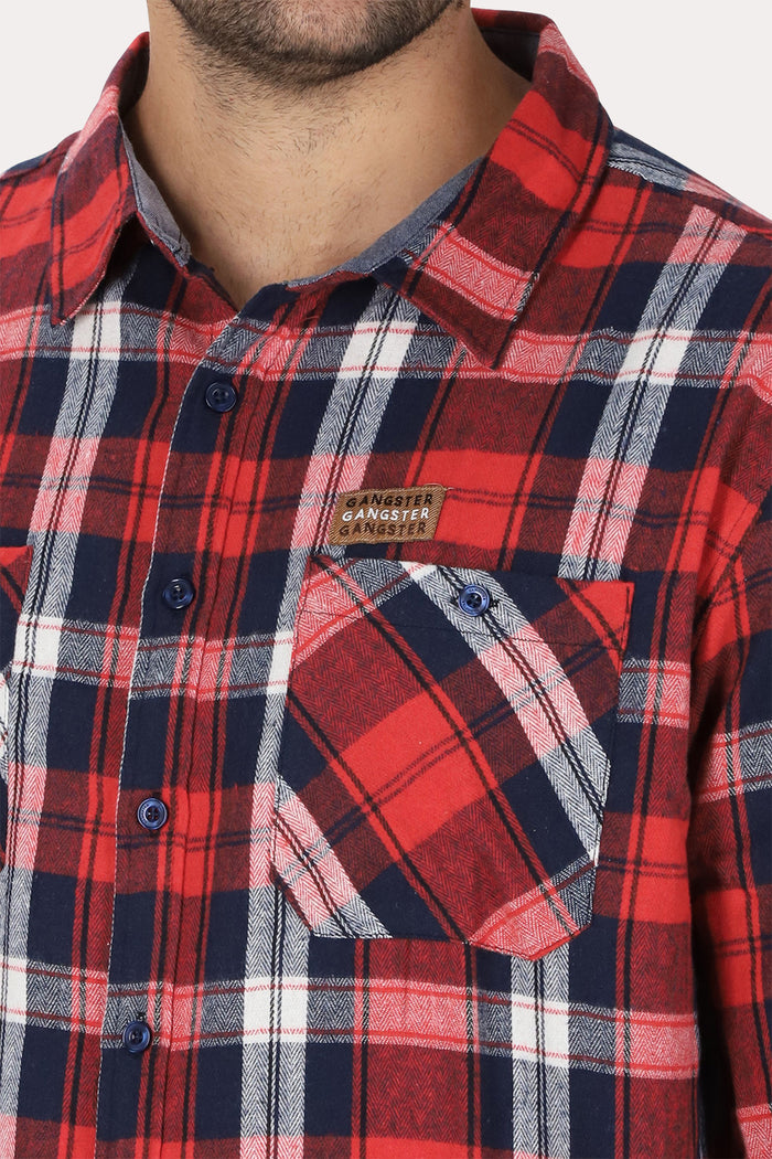 Plus Camisa  ML Franela  Fireside Rojo Gangster