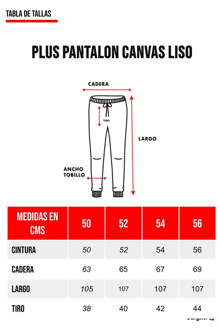 Plus Pantalon Canvas Liso Castle Negro