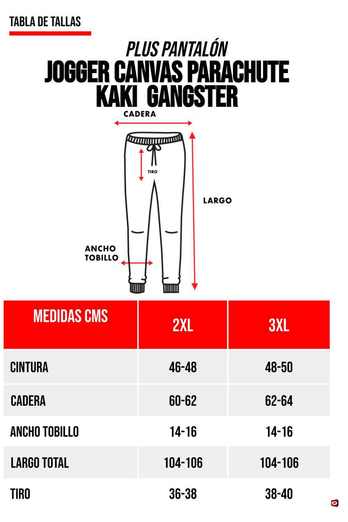 Plus Pantalon Jogger Canvas Parachute Kaki Gangster - Gangster