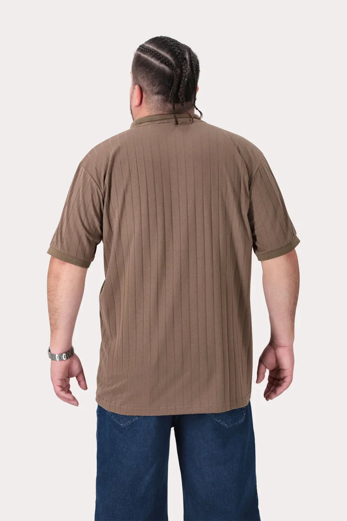 Plus Polera Cuello Textura Brixton Café - Gangster