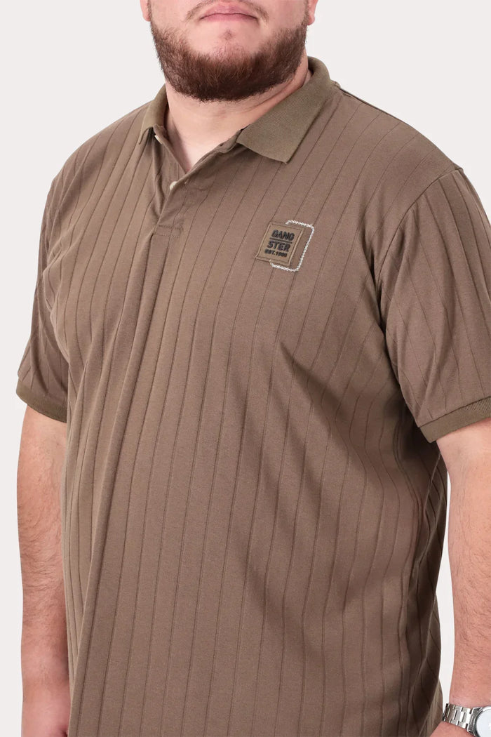 Plus Polera Cuello Textura Brixton Café - Gangster