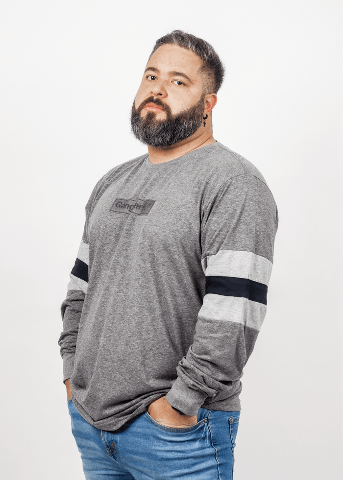 Plus Polera Manga Larga Cap Gris Gangster - Gangster