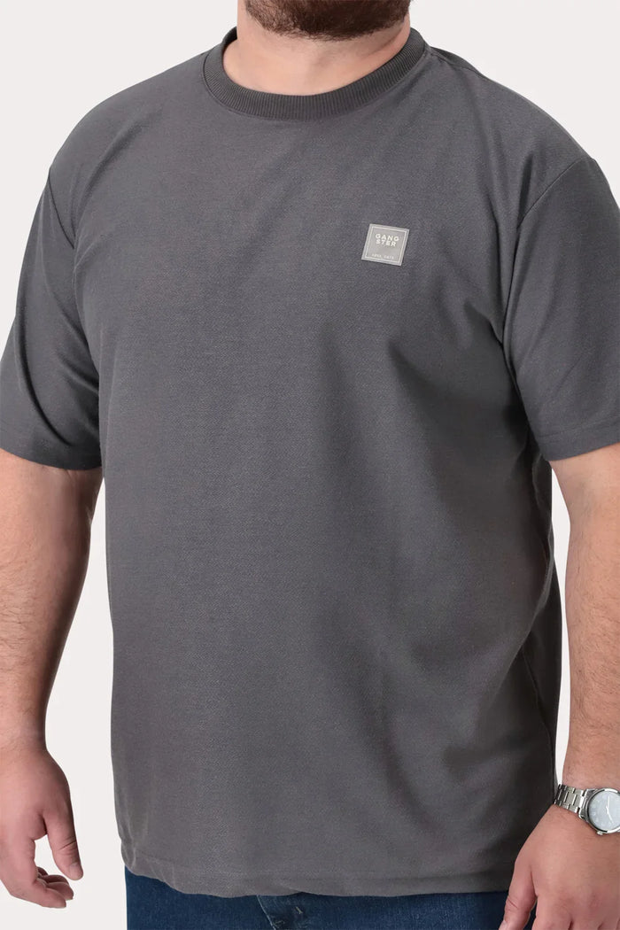 Plus Polera MC Textura Fenway Gris - Gangster