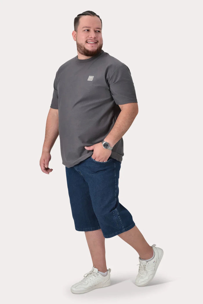 Plus Polera MC Textura Fenway Gris - Gangster
