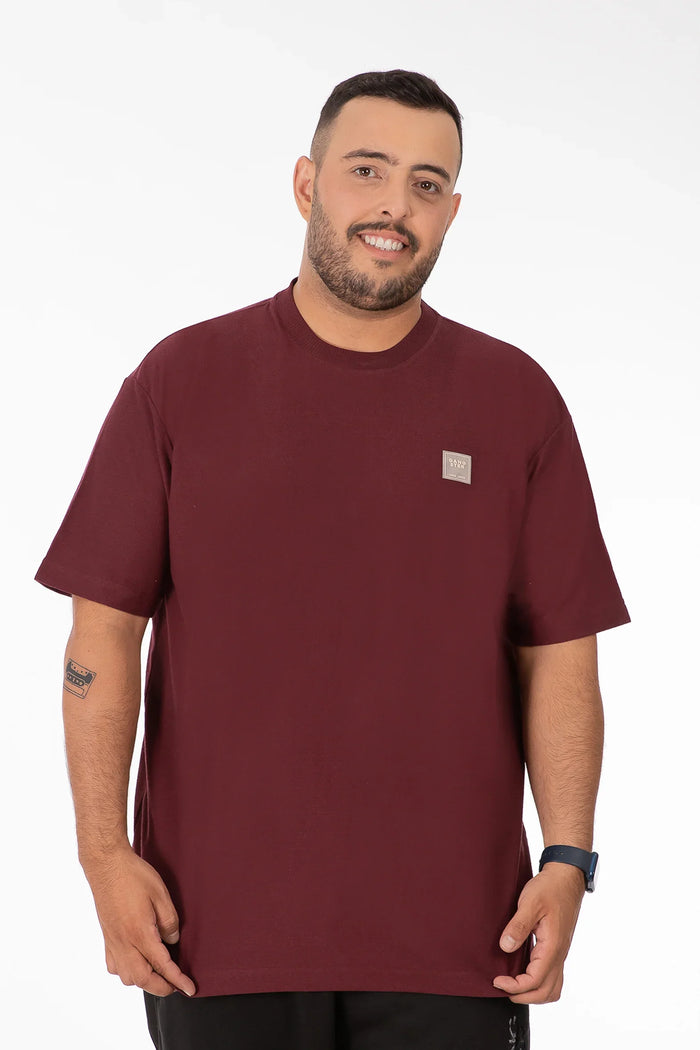 Plus Polera MC Textura Foggy Burdeo - Gangster