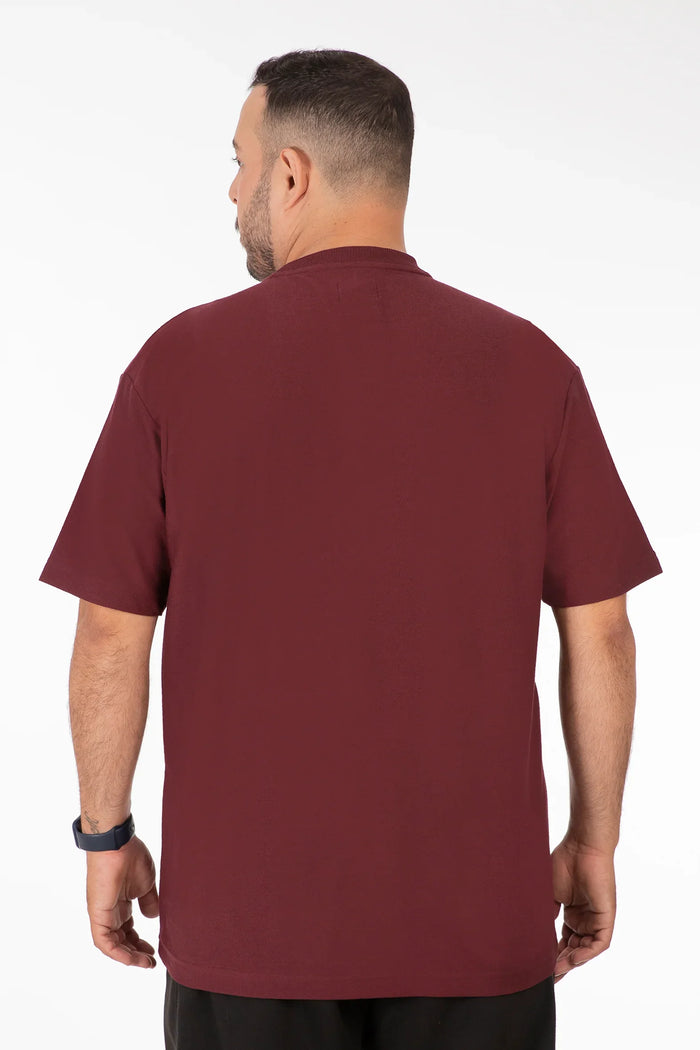 Plus Polera MC Textura Foggy Burdeo - Gangster