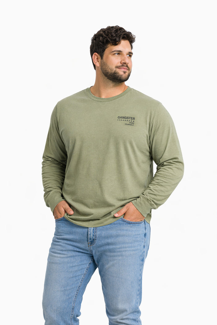 Plus Polera ML Field Verde Oliva