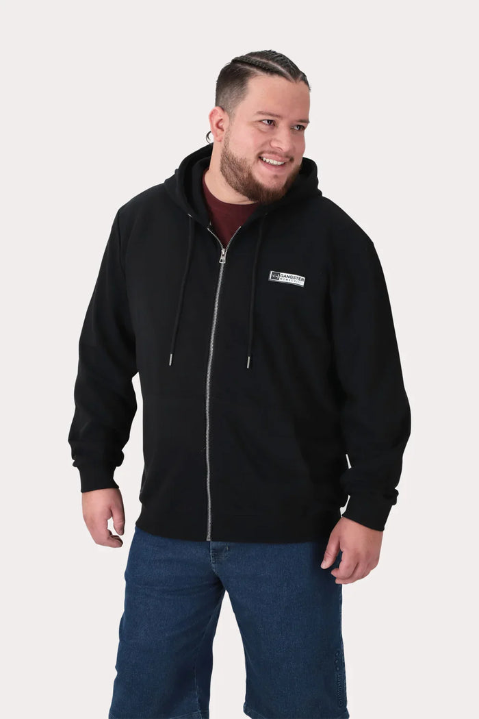 Plus Poleron Fullziper Fleece Logan Negro - Gangster
