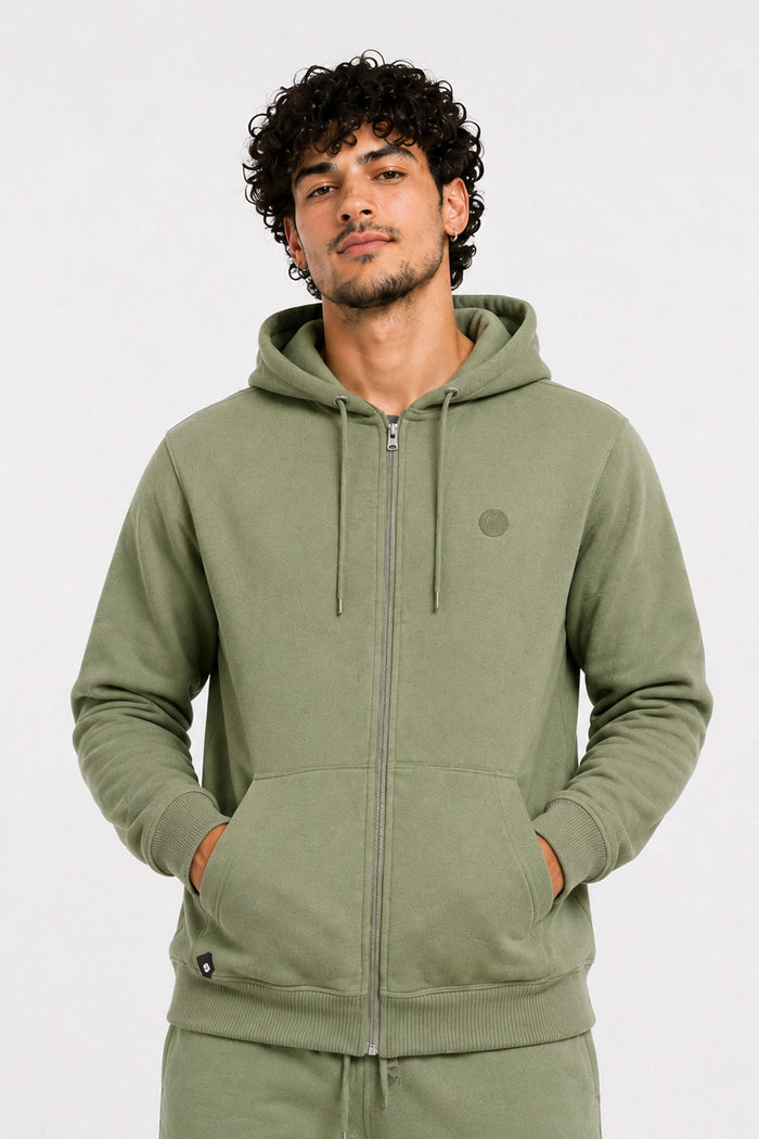 Plus Poleron Fullzipper Step Verde Oliva
