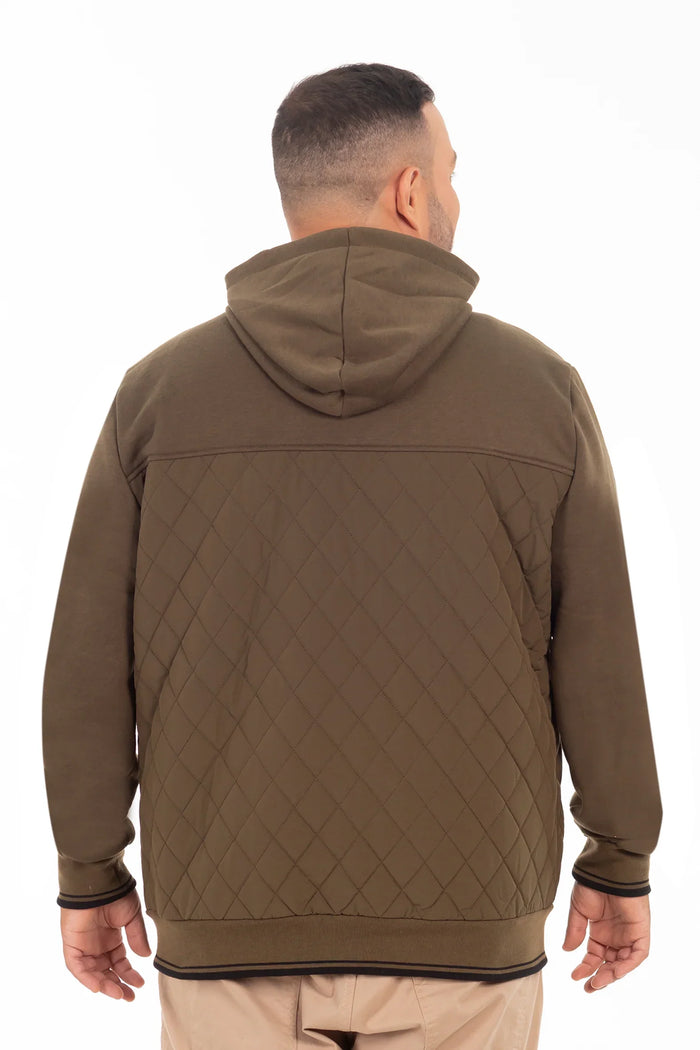 Plus Poleron Hibridas Patchwork Verde Oliva Oscuro Gangster - Gangster