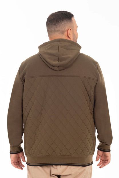 Plus Poleron Hibridas Patchwork Verde Oliva Oscuro Gangster - Gangster