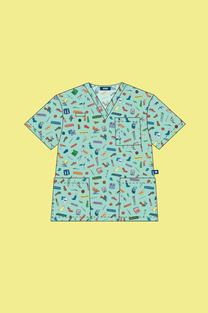 Podiatry – Unisex Printed Scrub Top