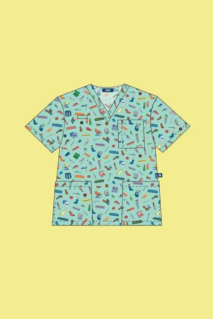 Podiatry – Unisex Printed Scrub Top