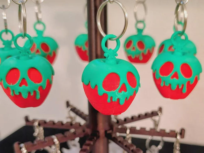 Poison Apple Skull Keychain - Gothic Bag & Purse Accessory