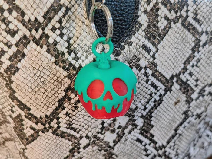 Poison Apple Skull Keychain - Gothic Bag & Purse Accessory
