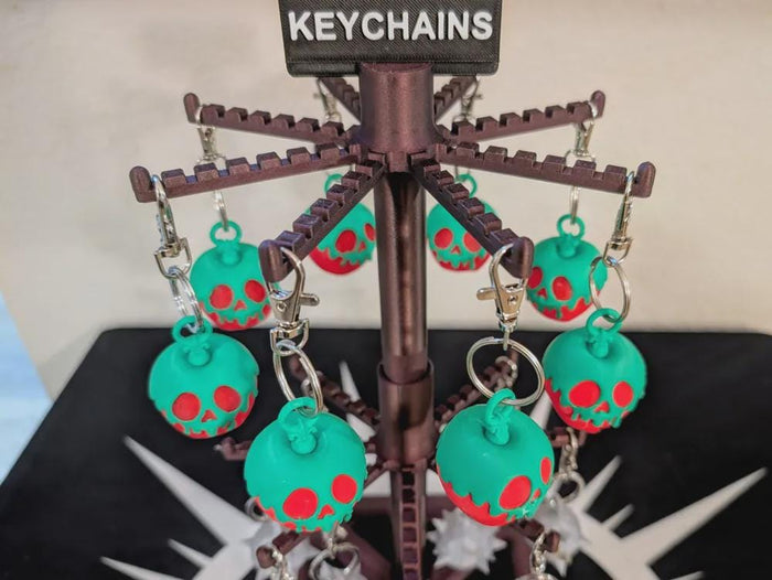 Poison Apple Skull Keychain - Gothic Bag & Purse Accessory