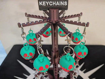 Poison Apple Skull Keychain - Gothic Bag & Purse Accessory