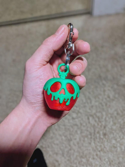 Poison Apple Skull Keychain - Gothic Bag & Purse Accessory