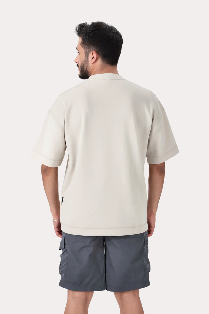 Polera Manga Kul Corta  Gris Overcore