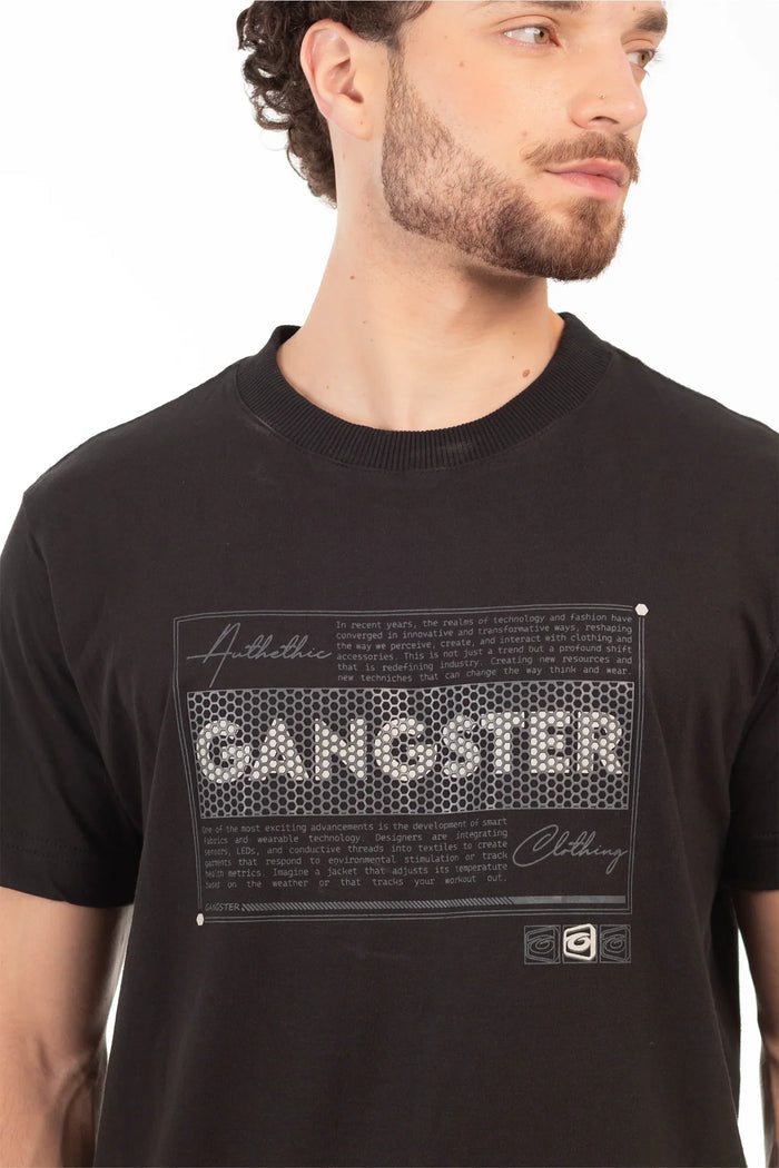 Polera Mc Basica Canal Negro - Gangster