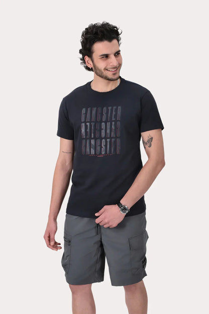 Polera Mc Basica Essex Azul Marino - Gangster